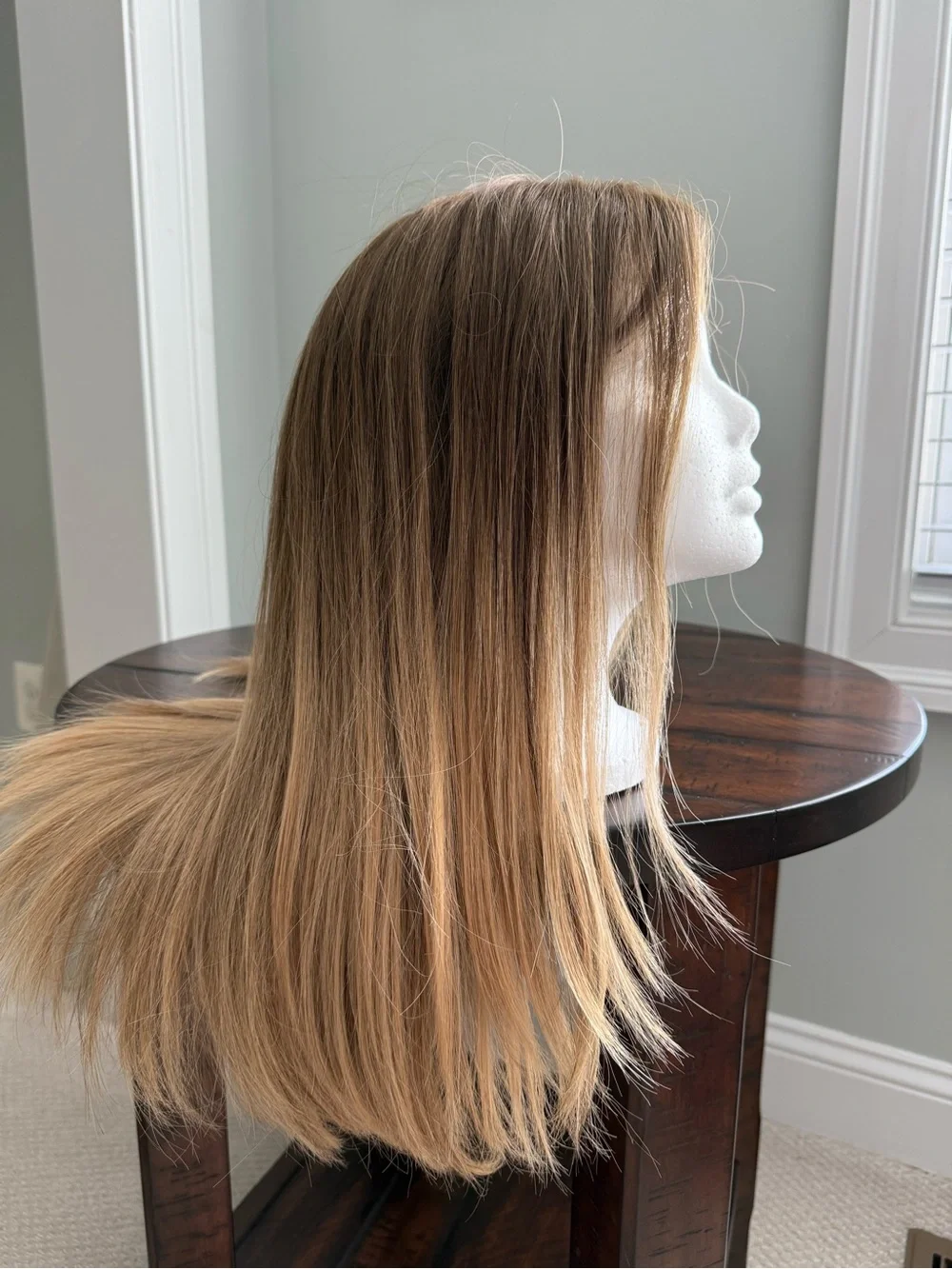 Human Hair Straight Dark Blonde/Light Brown Wig - Women Hair